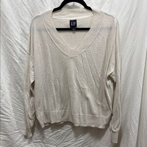 GAP Off-White V-Neck Pullover
